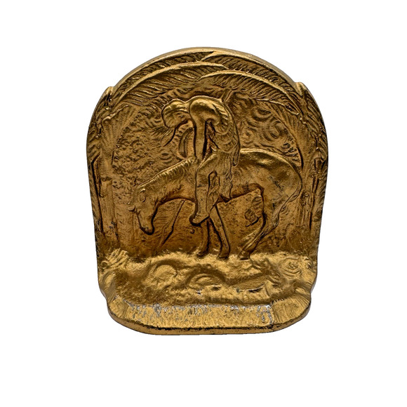VTG MCM Native American Indian Cast Iron End of the Trail War Horse Bookend - Picture 1 of 9